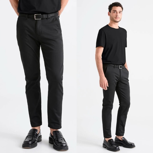 DU/ER Other - DU/ER Black Smart Stretch Pant Slim Trouser Straight Leg, 34 X 32